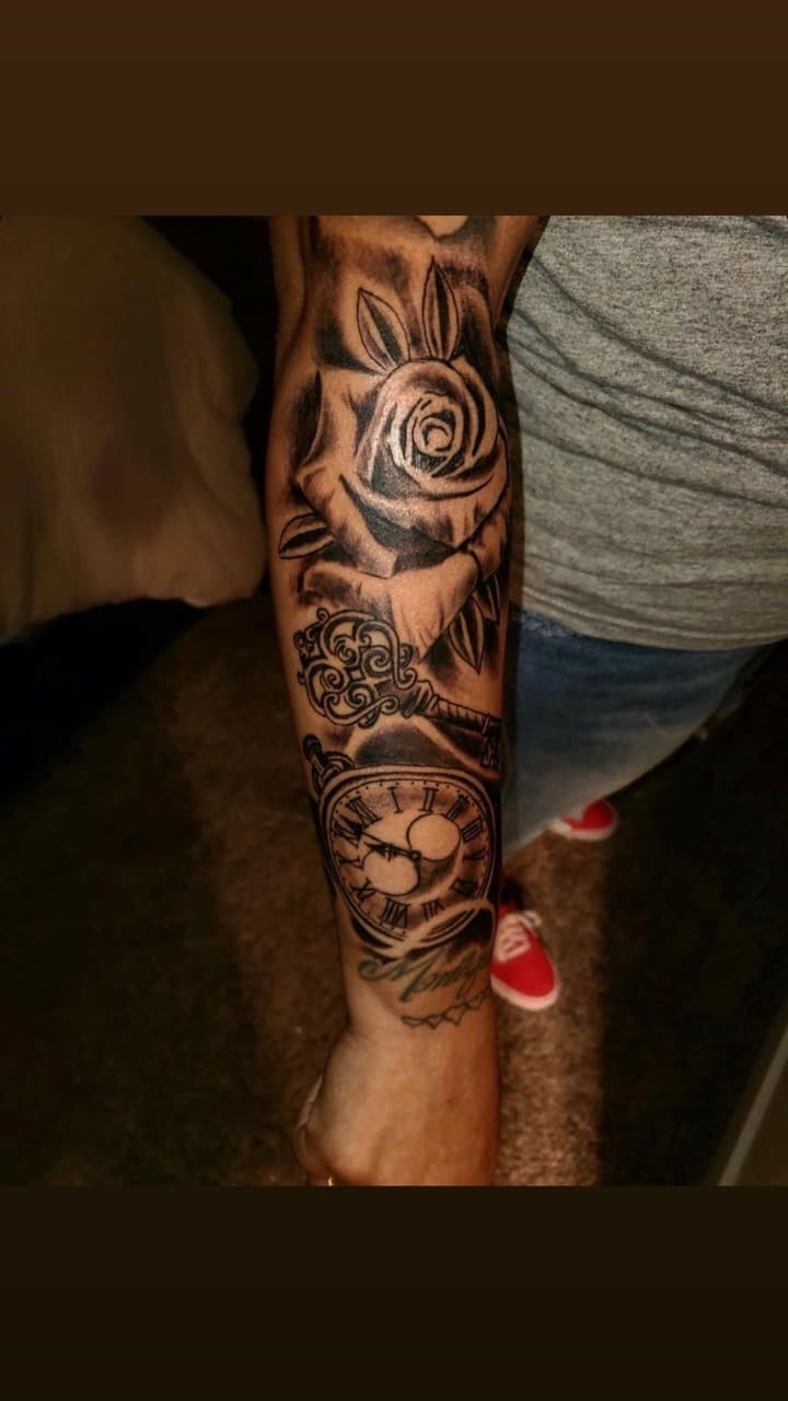 Black & Grey + Illustrative rose tattoo on Forearm by Mafia_Ink on TattMe