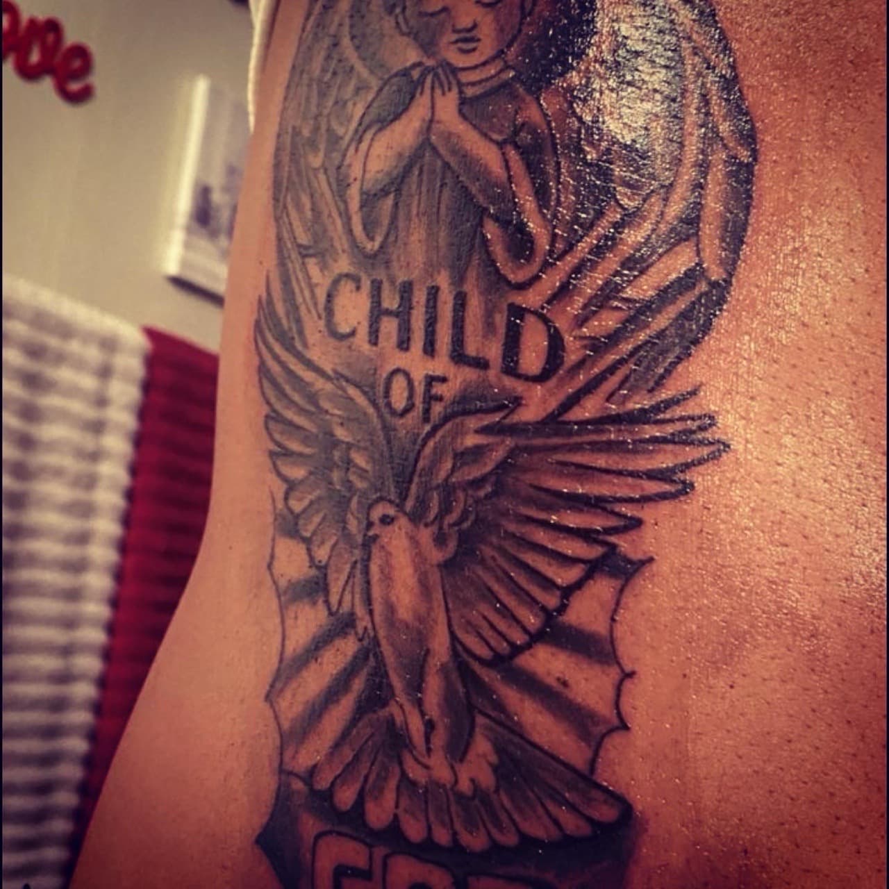Black & Grey + Illustrative child tattoo on Side (Torso) by Mafia_Ink on TattMe