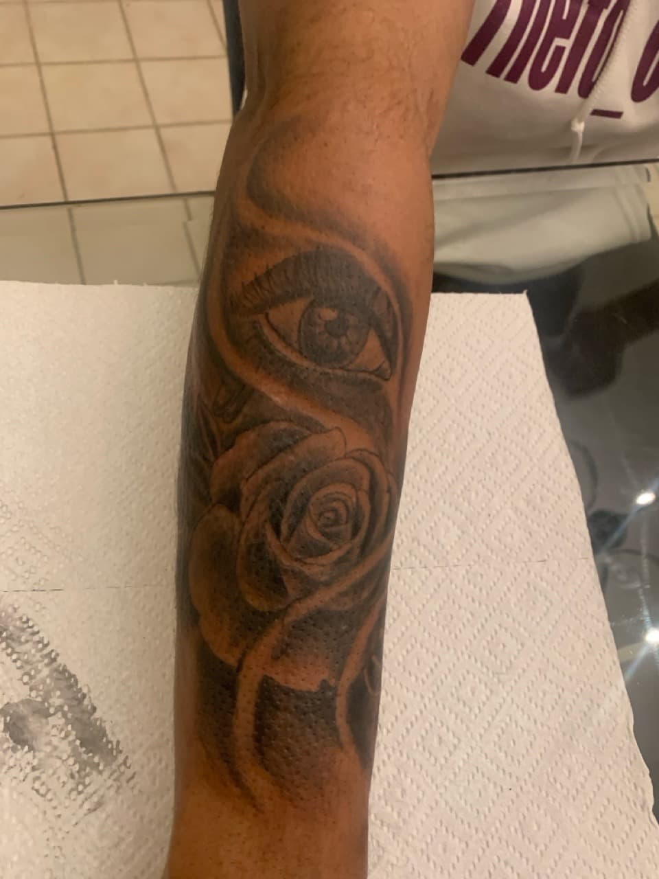 Black & Grey + Realism eye tattoo on Forearm by Mafia_Ink on TattMe