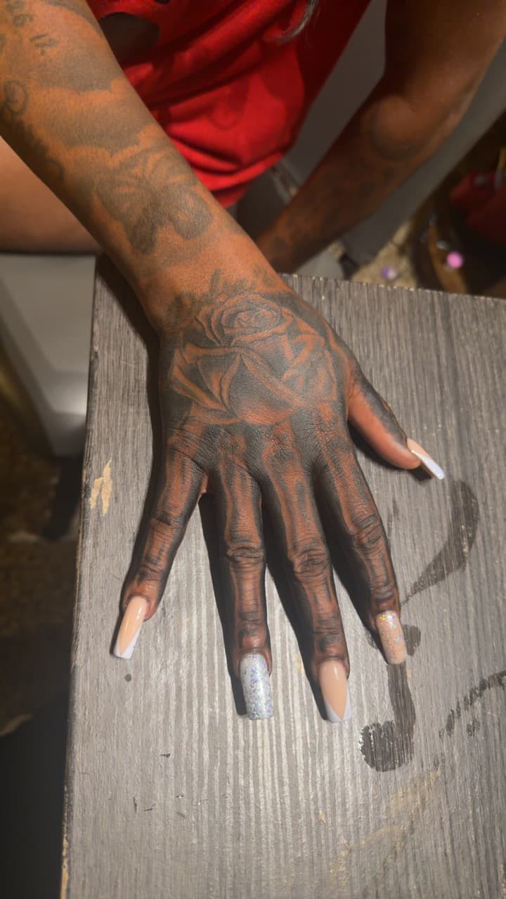 Black-work hand tattoo on Hand by Mafia_Ink on TattMe