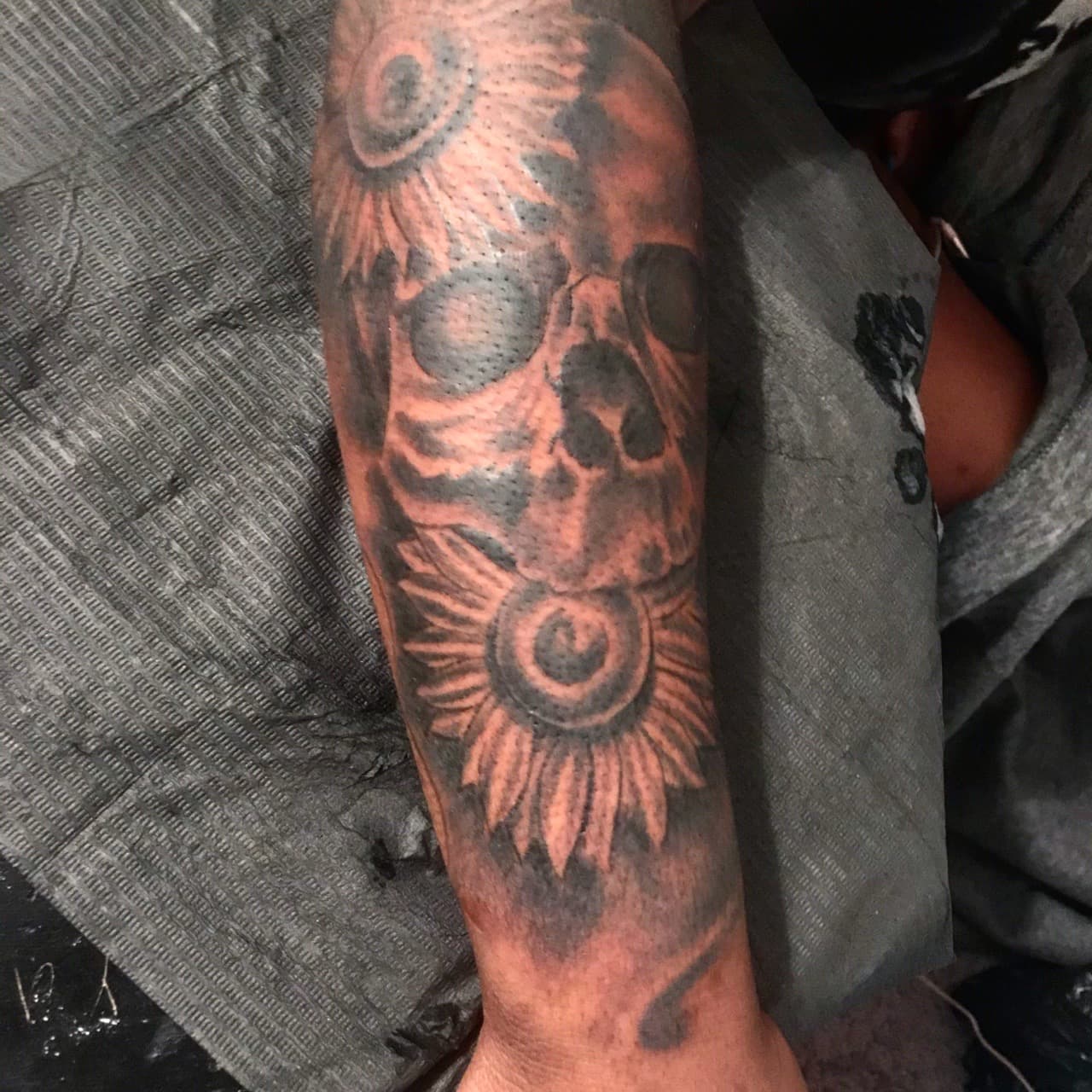 Black & Grey + Realism skull tattoo on Forearm by Mafia_Ink on TattMe