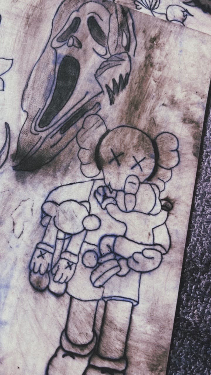 Illustrative + Cartoon ghostface tattoo by RAW_INK on TattMe