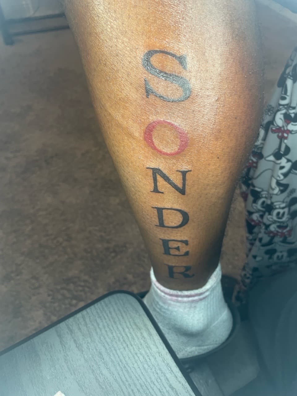 Lettering + Color word tattoo on Calf by inkedbyzay on TattMe