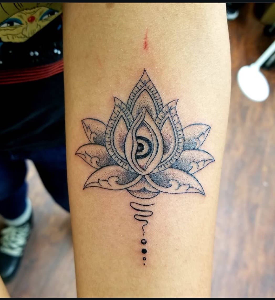 Fine Line + Black & Grey lotus tattoo on Forearm by abutattoo1 on TattMe