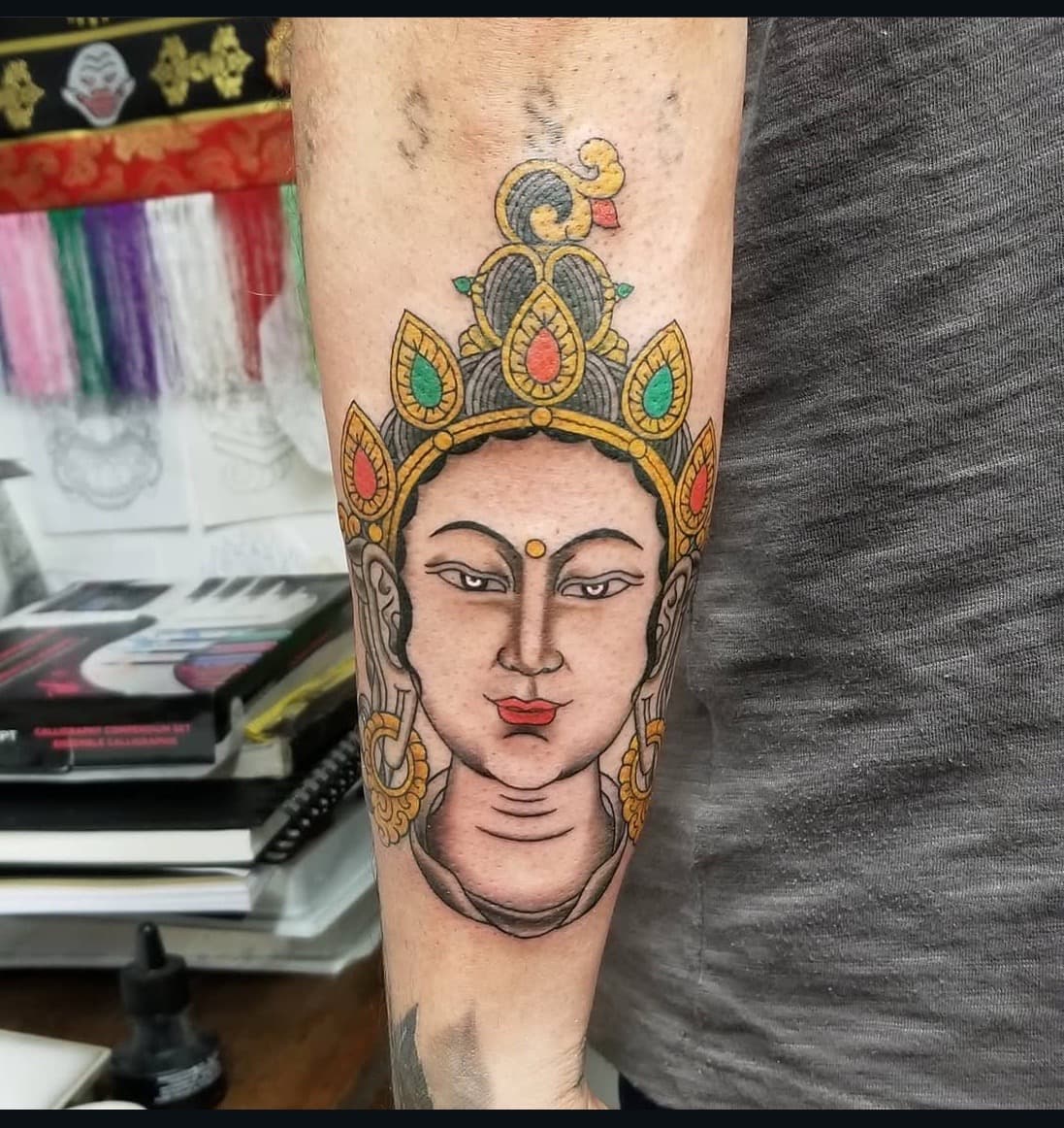Japanese + Illustrative face tattoo on Forearm by abutattoo1 on TattMe