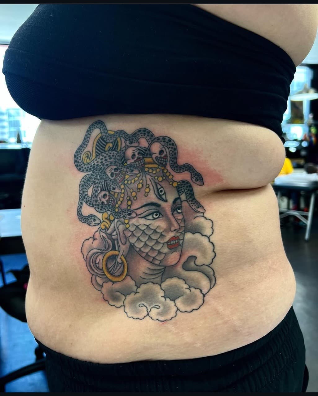 Neo-Traditional + Illustrative goddess tattoo on Ribs by abutattoo1 on TattMe