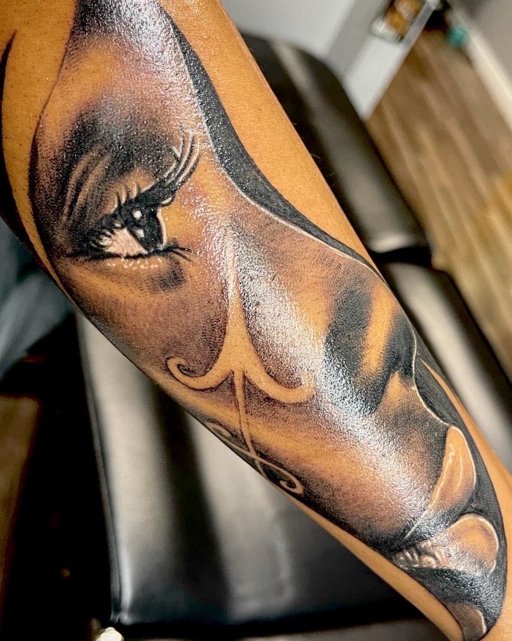 Black & Grey + Illustrative eye tattoo on Forearm by XRayVizionz on TattMe