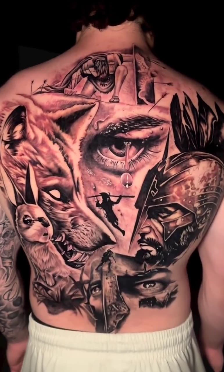 Black & Grey + Realism wolf tattoo by XRayVizionz on TattMe