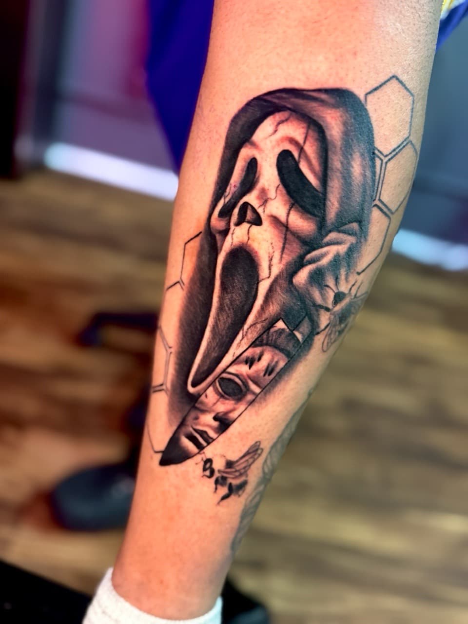 Black & Grey + Realism ghostface tattoo on Forearm by Ria_Rabitt on TattMe