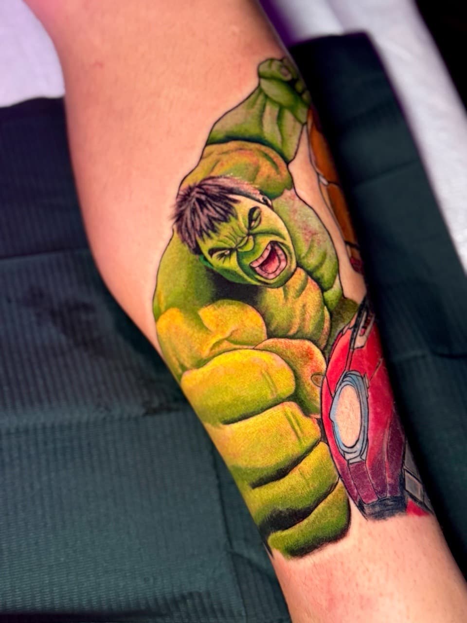 Color + Pop Culture hulk tattoo on Forearm by Ria_Rabitt on TattMe