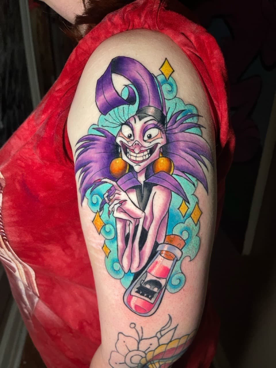 Cartoon + New School yzma tattoo on Upper Arm by Ria_Rabitt on TattMe