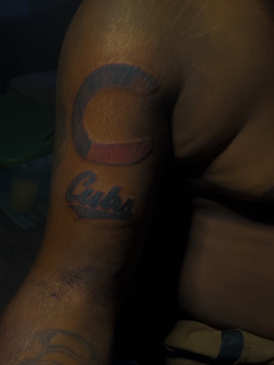 Lettering + Script cubs tattoo on Upper Arm by JayInkzTattoos on TattMe