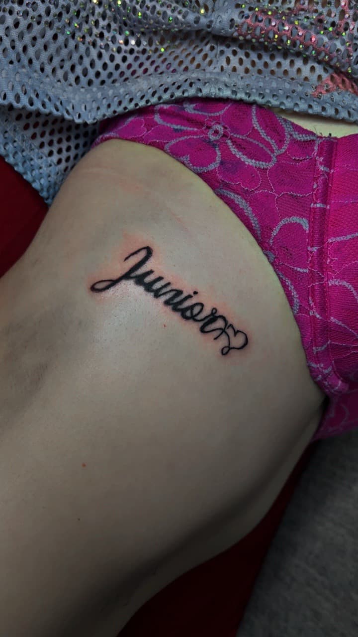 Lettering + Script name tattoo on Ribs by JayInkzTattoos on TattMe