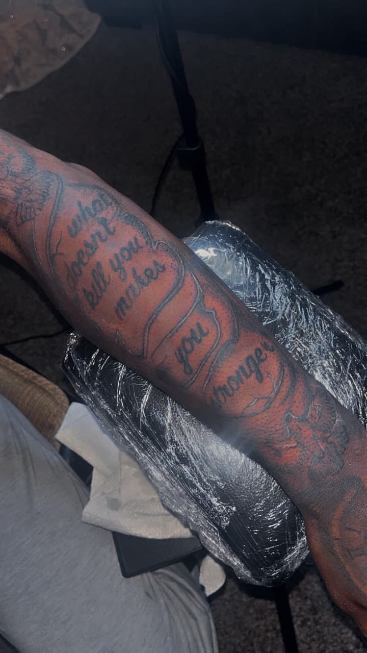 Lettering + Script quote tattoo on Forearm by JayInkzTattoos on TattMe
