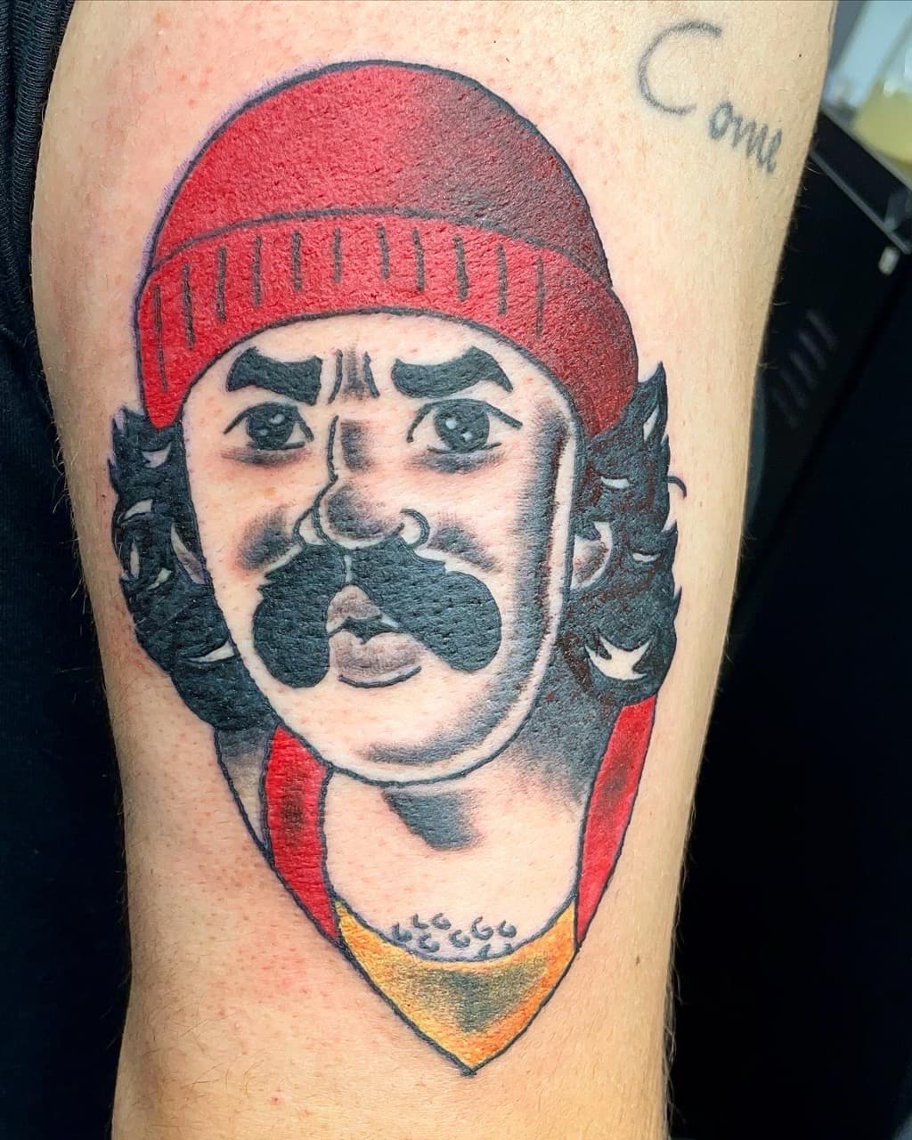 American Traditional + Traditional man tattoo on Upper Arm by graypaint on TattMe