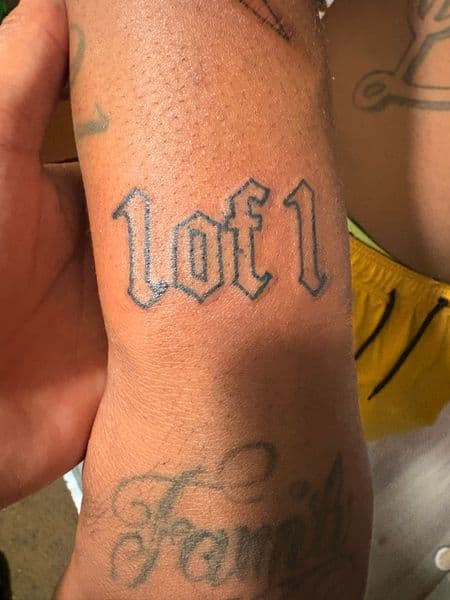 Lettering + Script numbers tattoo on Wrist by TattsByBoogzz on TattMe