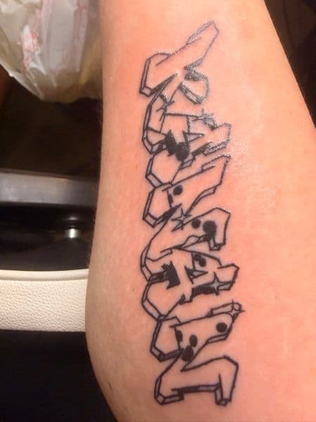 Lettering + Graffiti stars tattoo on Forearm by TattsByBoogzz on TattMe