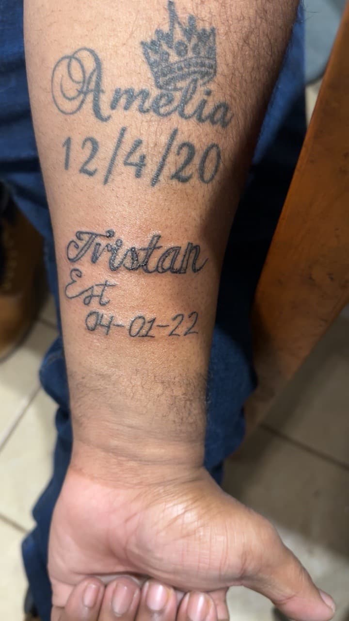 Lettering + Script names tattoo on Forearm by TattsByBoogzz on TattMe