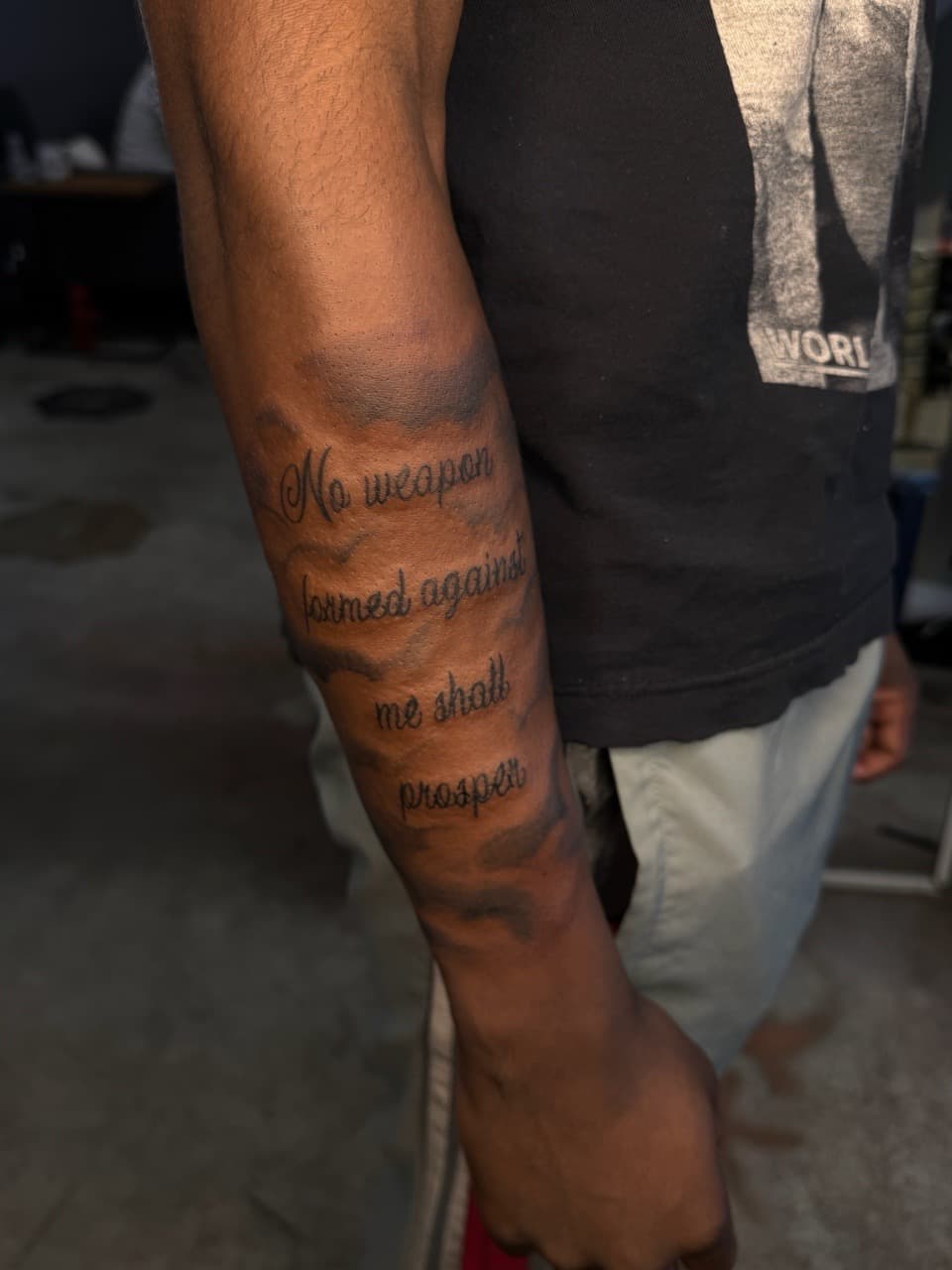 Lettering + Script quote tattoo on Forearm by Sketch_By_Lex on TattMe
