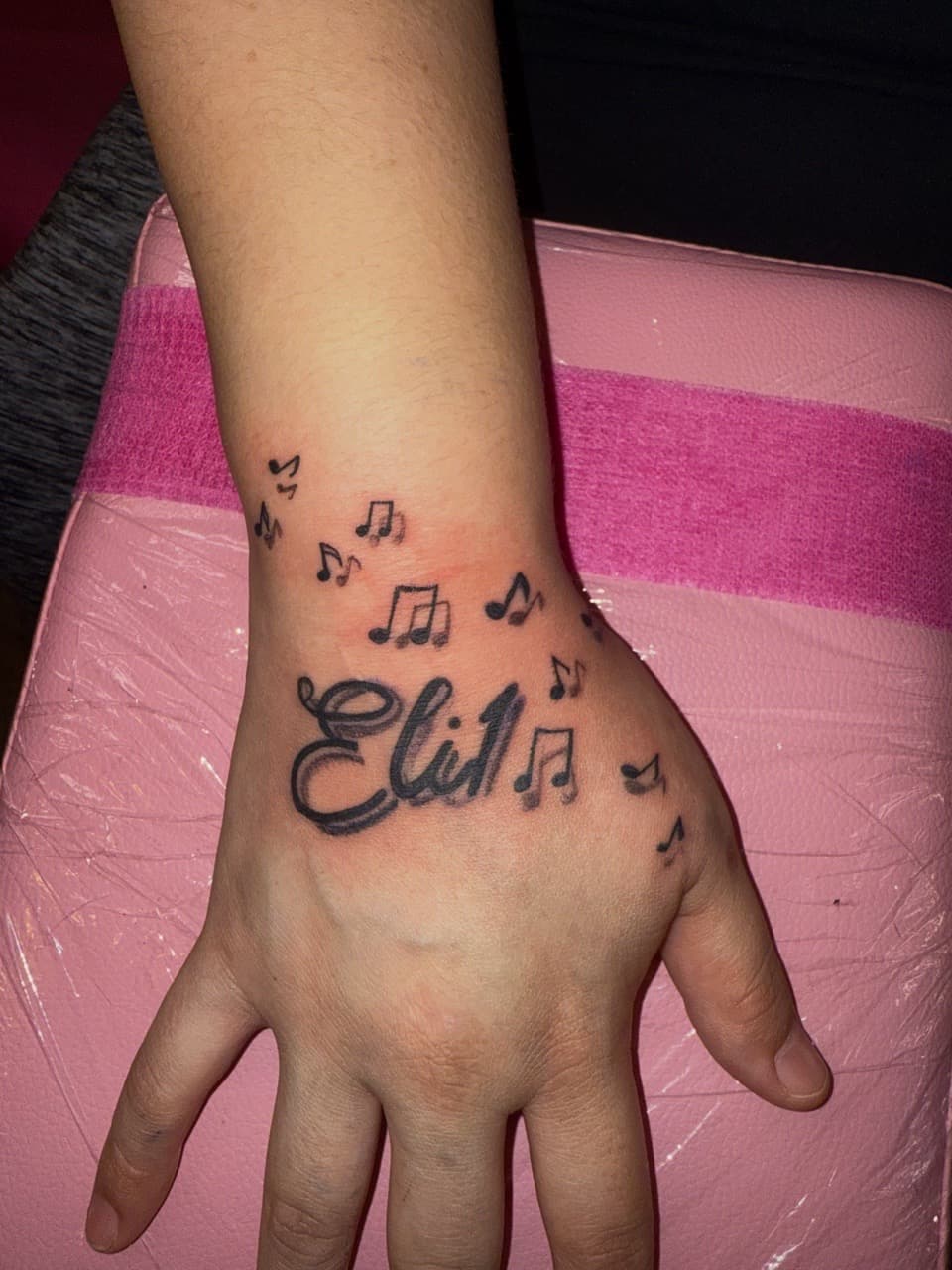 Lettering + Script name tattoo on Hand by Marissa_Marie_Tatts on TattMe