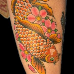 Japanese + Color koi fish tattoo on Forearm by Carmela_Bella on TattMe