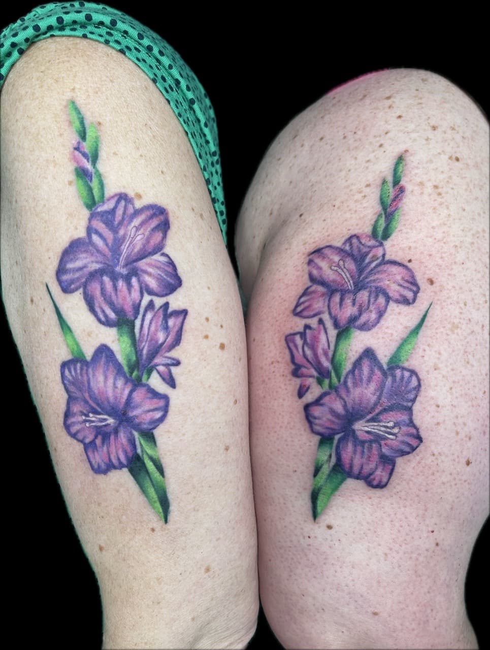 Floral + Color flowers tattoo on Upper Arm by Carmela_Bella on TattMe
