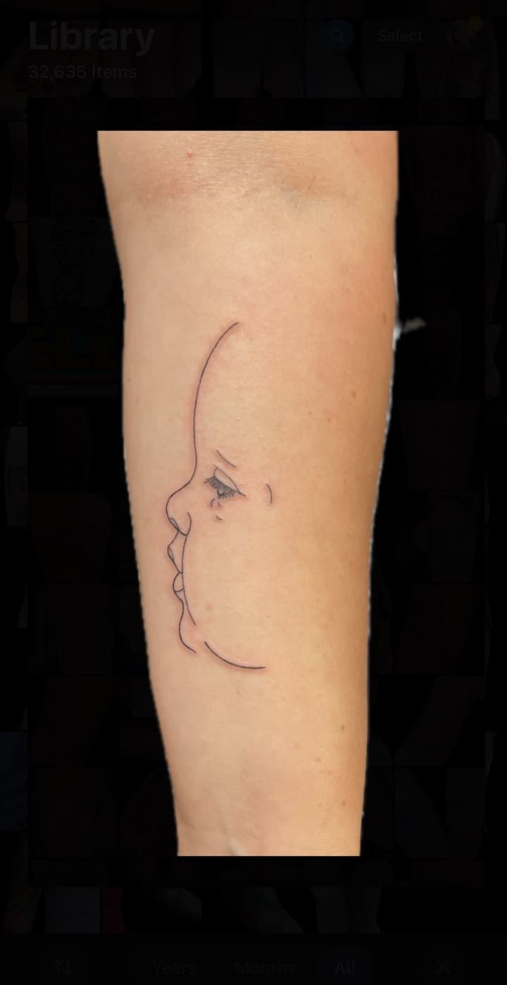 Fine Line + Minimalist profile tattoo on Forearm by Carmela_Bella on TattMe