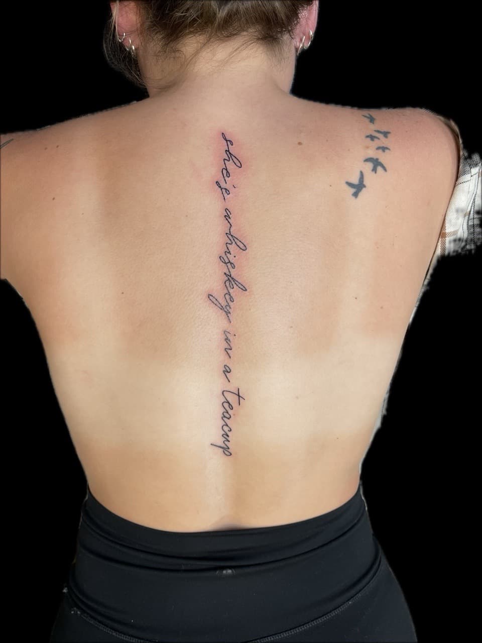 Lettering + Script quote tattoo on Spine by Carmela_Bella on TattMe