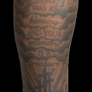 Black & Grey + Lettering crosses tattoo on Forearm by Carmela_Bella on TattMe
