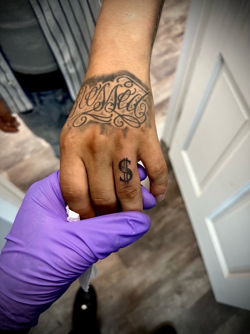 Lettering + Script blessed tattoo on Hand by Jr on TattMe