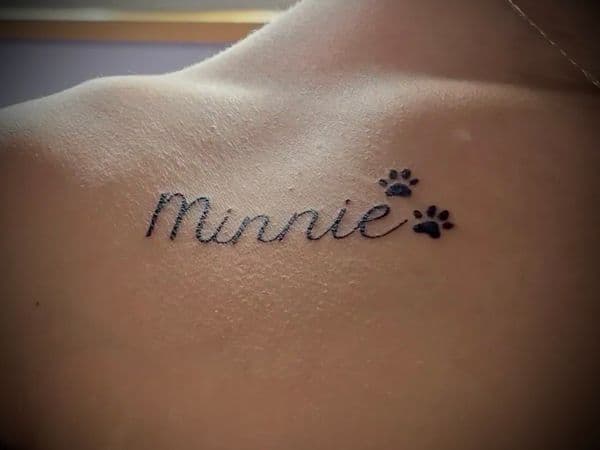 Lettering + Script name tattoo on Shoulder Blade by Jr on TattMe