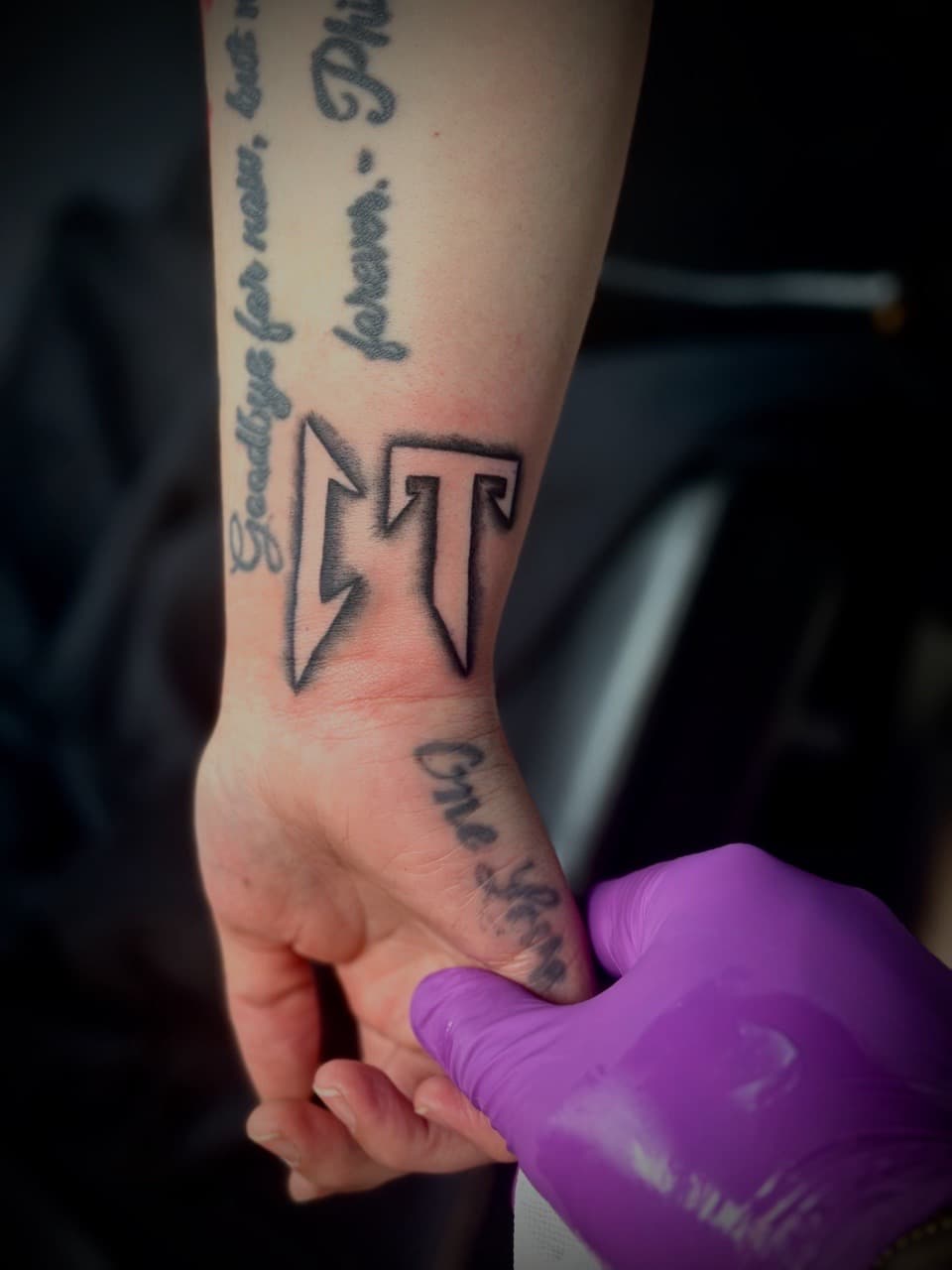 Lettering + Script letters tattoo on Wrist by Jr on TattMe