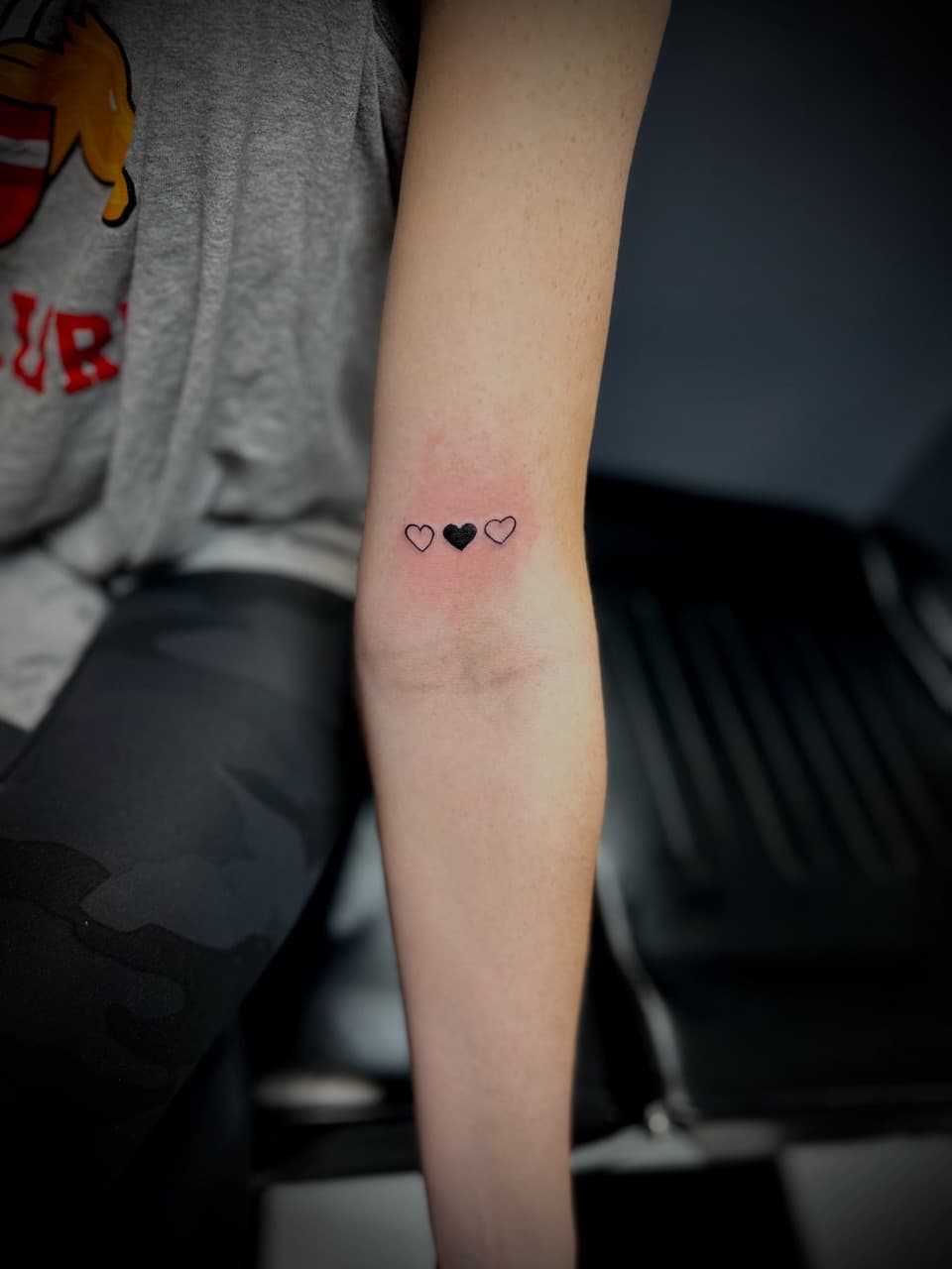 Fine Line + Minimalist hearts tattoo on Forearm by Jr on TattMe