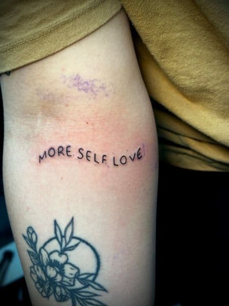 Lettering + Fine Line lettering tattoo on Upper Arm by Jr on TattMe