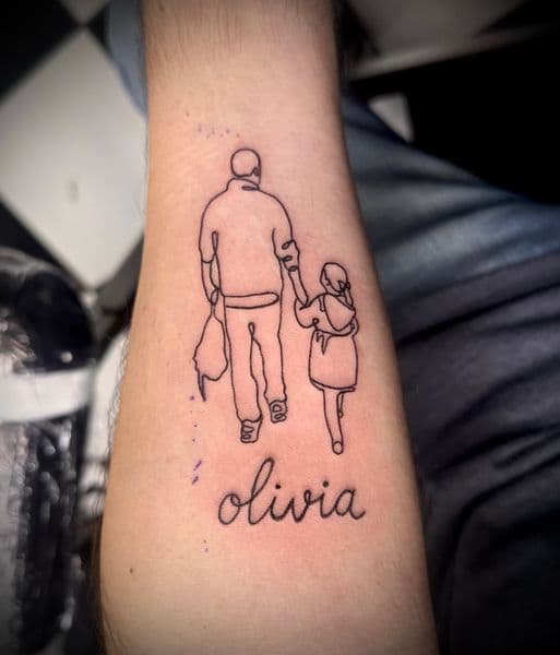Fine Line + Minimalist father tattoo on Forearm by Jr on TattMe