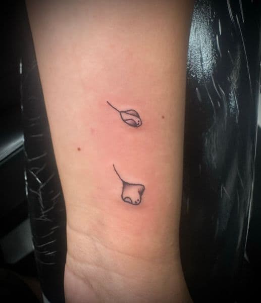 Fine Line + Minimalist stingrays tattoo on Wrist by Jr on TattMe