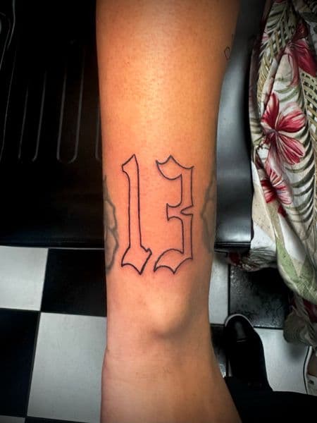 Lettering + Script thirteen tattoo on Wrist by Jr on TattMe