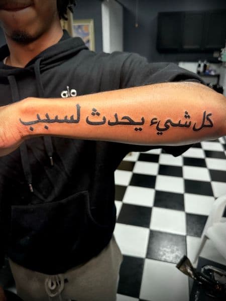 Lettering + Script text tattoo on Forearm by Jr on TattMe