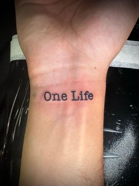 Lettering + Black-work lettering tattoo on Wrist by Jr on TattMe