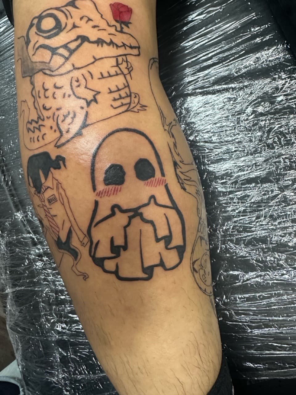 Cartoon + Illustrative ghost tattoo on Calf by Jr on TattMe