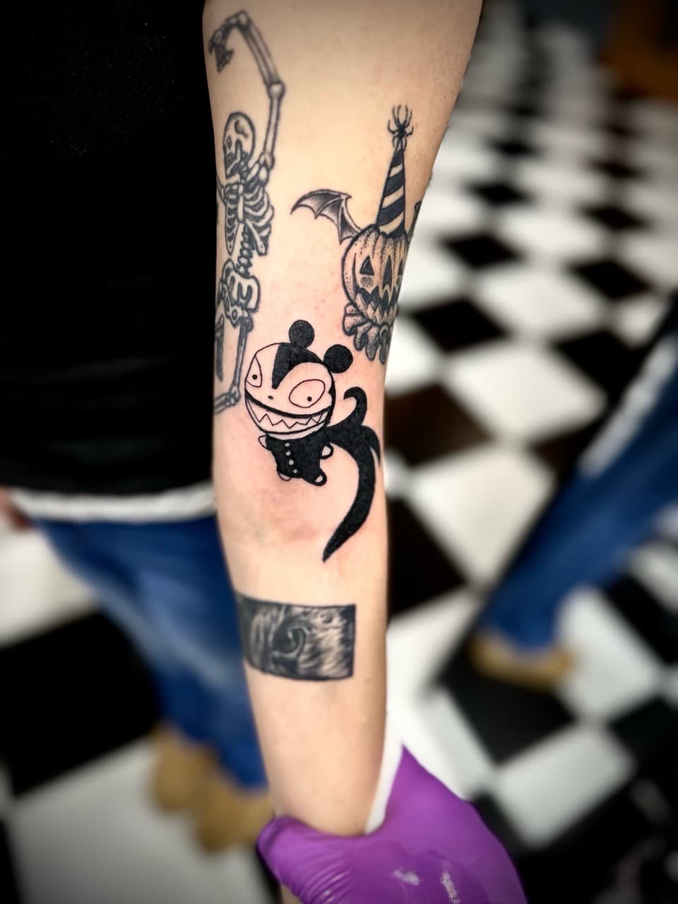 Black-work + Illustrative creature tattoo on Forearm by Jr on TattMe