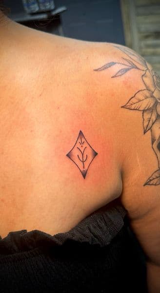 Fine Line + Minimalist diamond tattoo on Shoulder Blade by Jr on TattMe
