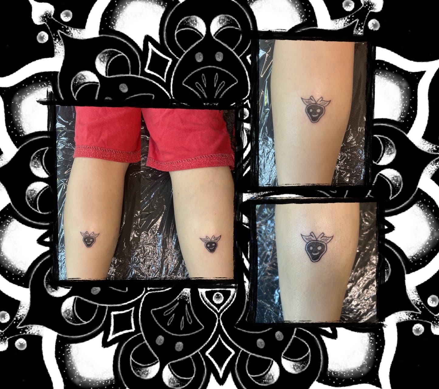 Micro + Minimalist strawberry tattoo on Shin by Amaizink_Tattoo on TattMe