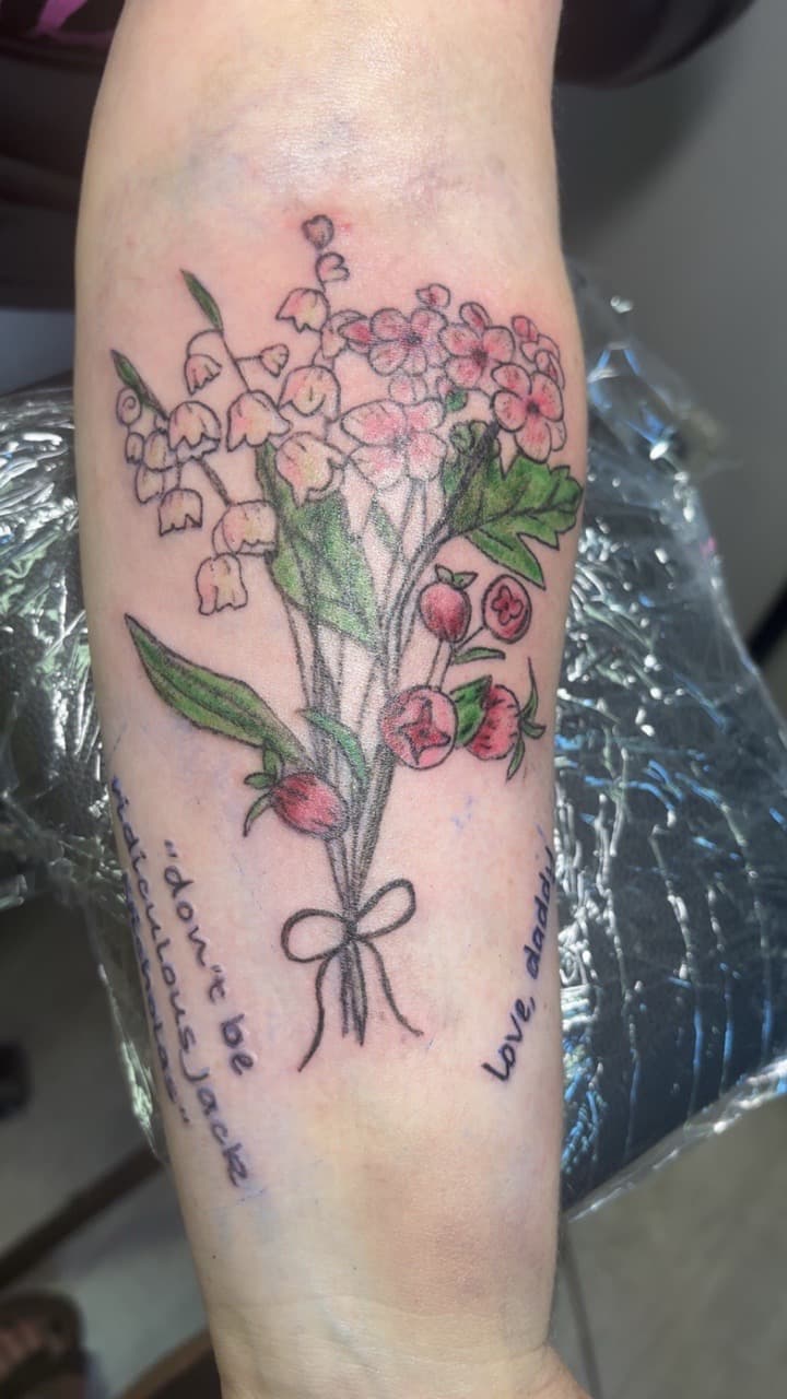 Floral + Illustrative flowers tattoo on Forearm by Second_Chance_Tattoo_Studio on TattMe