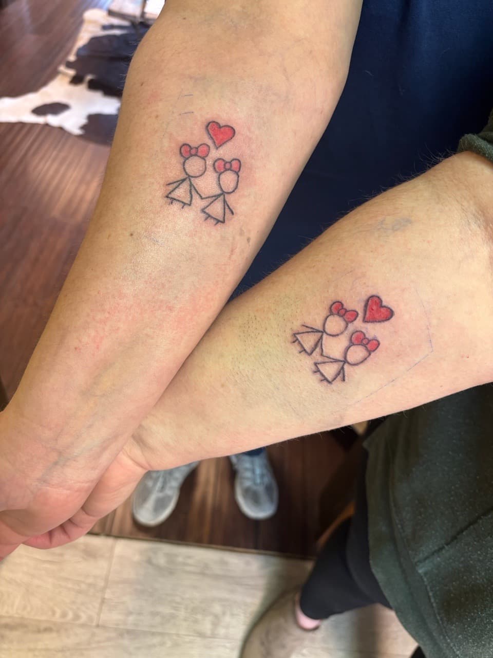 Fine Line + Minimalist stick figures tattoo on Forearm by Second_Chance_Tattoo_Studio on TattMe