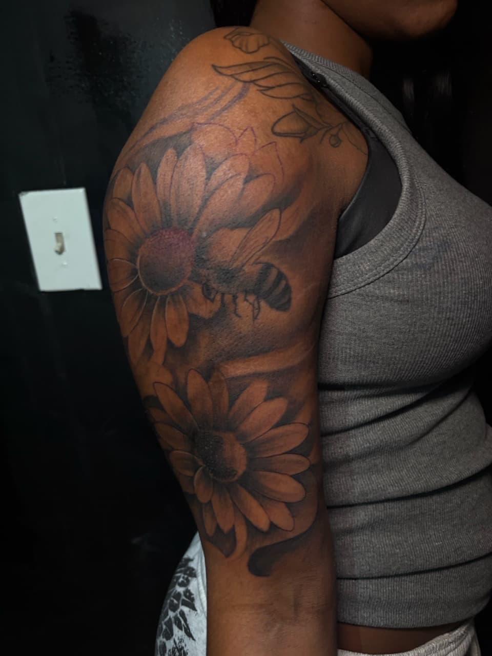 Black & Grey + Floral flowers tattoo on Forearm by Tattsbyap on TattMe