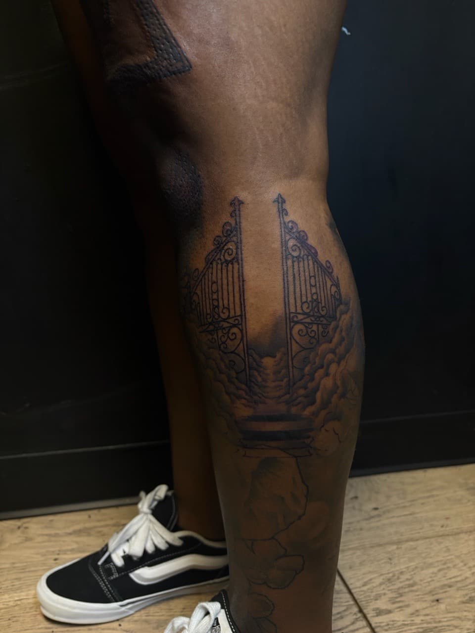 Black & Grey + Illustrative gates tattoo on Calf by Tattsbyap on TattMe