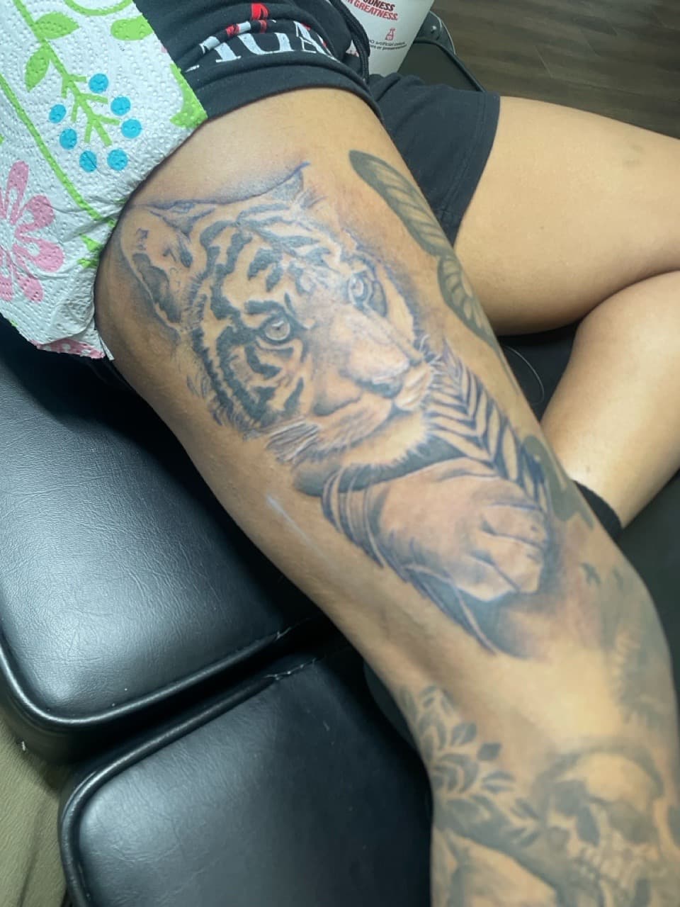 Black & Grey + Realism tiger tattoo on Forearm by Tattsbyap on TattMe