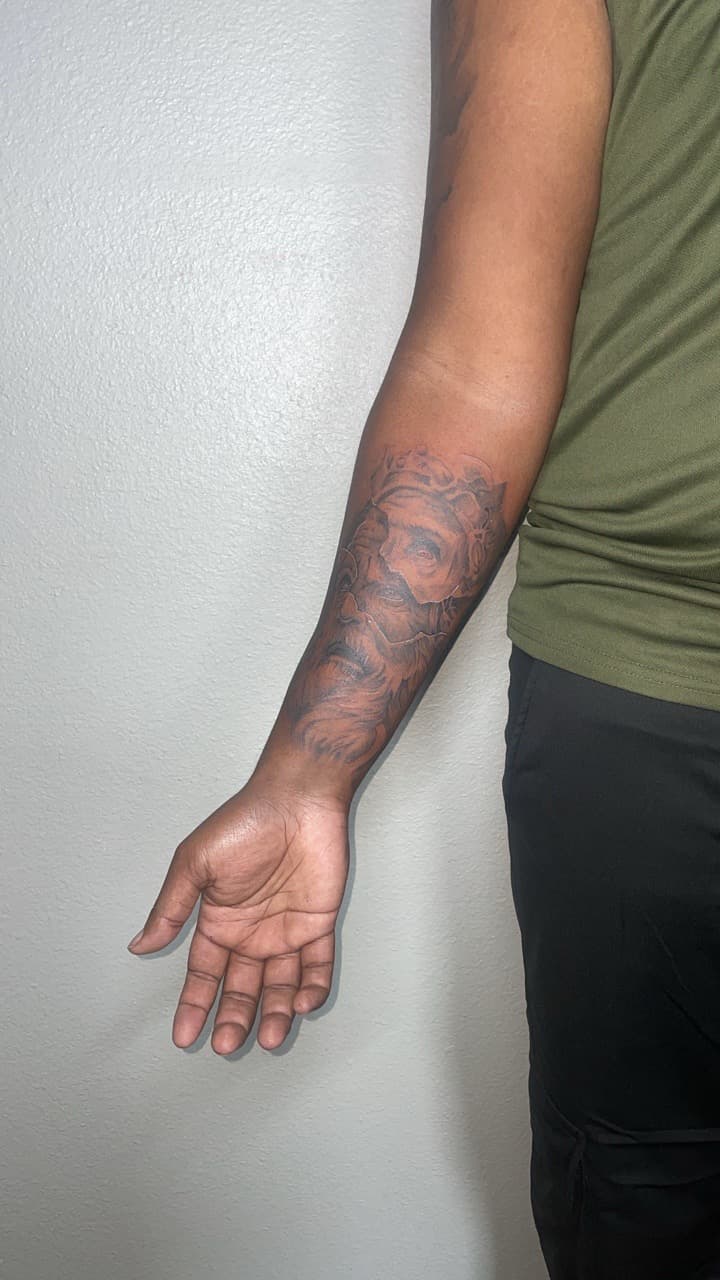 Black & Grey + Realism man tattoo on Forearm by Tattsbyap on TattMe