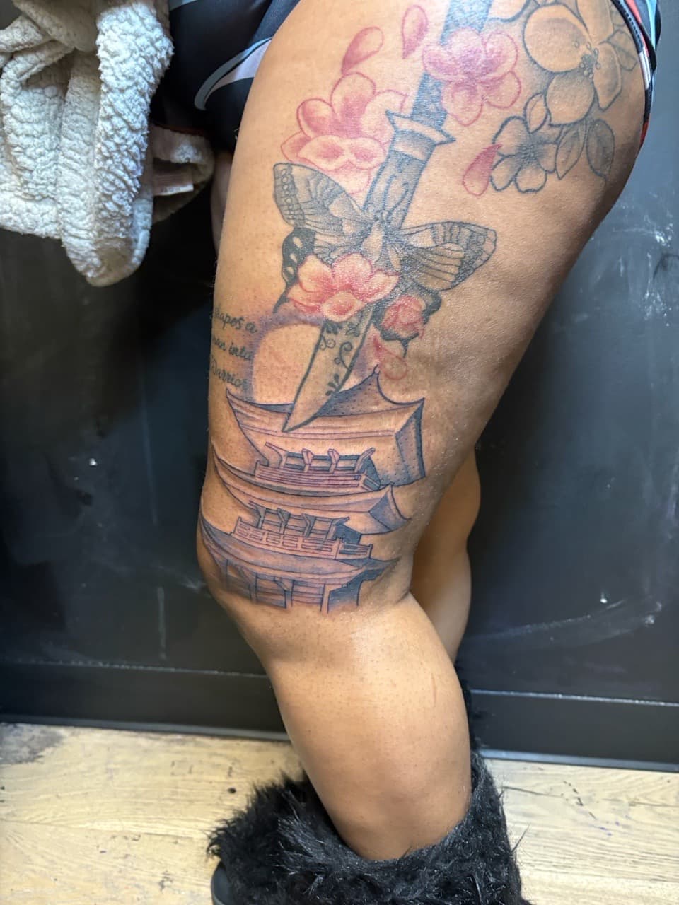 Floral + Black & Grey flowers tattoo on Upper Arm by Tattsbyap on TattMe